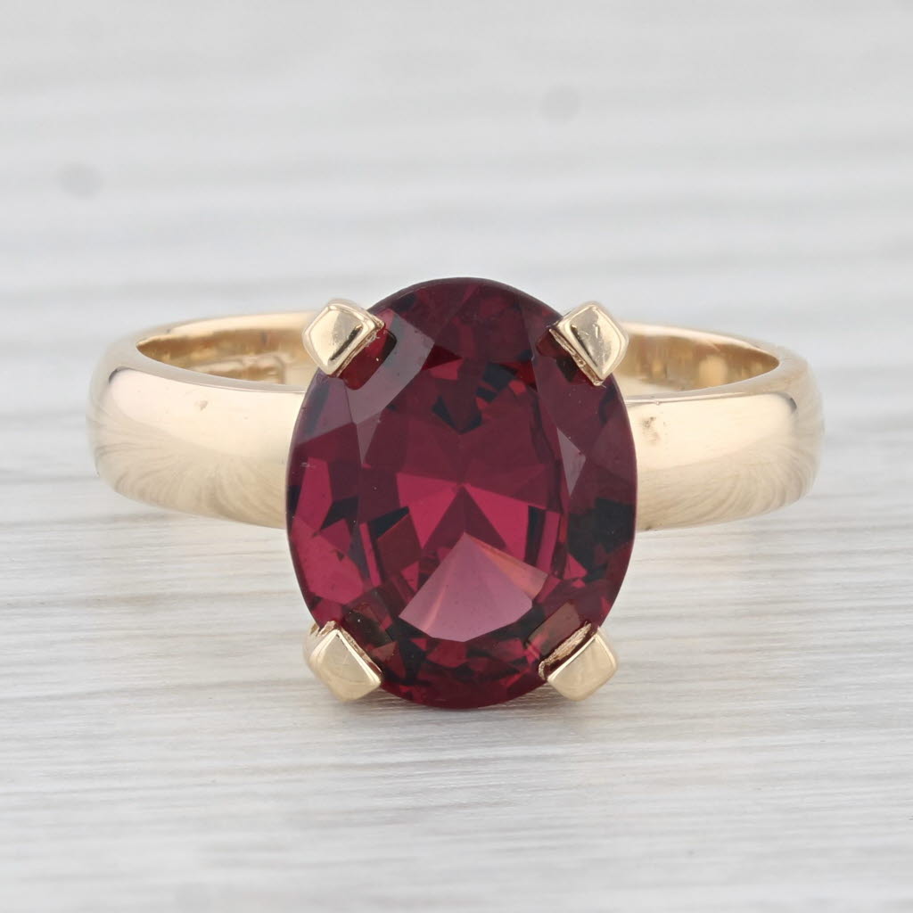 Light Gray 4.50ct Oval Rhodolite Garnet Solitaire Ring 9k Yellow Gold Size 7.5