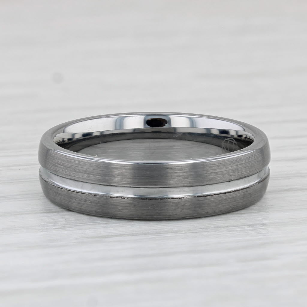 Light Gray Tungsten Men's Wedding Band Size 9.25 Ring