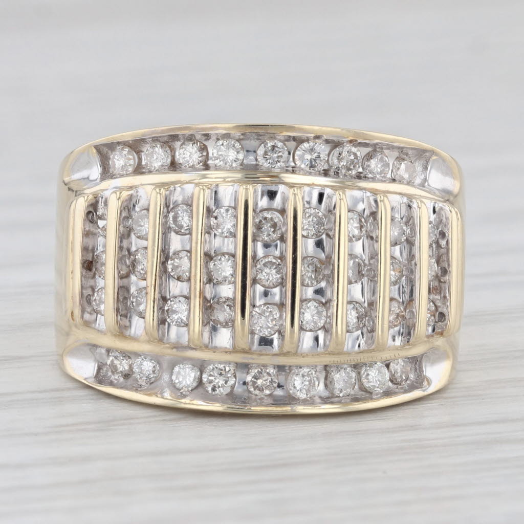 Light Gray 0.55ctw Diamond Ring 10k Yellow Gold Size 7.25 Cocktail