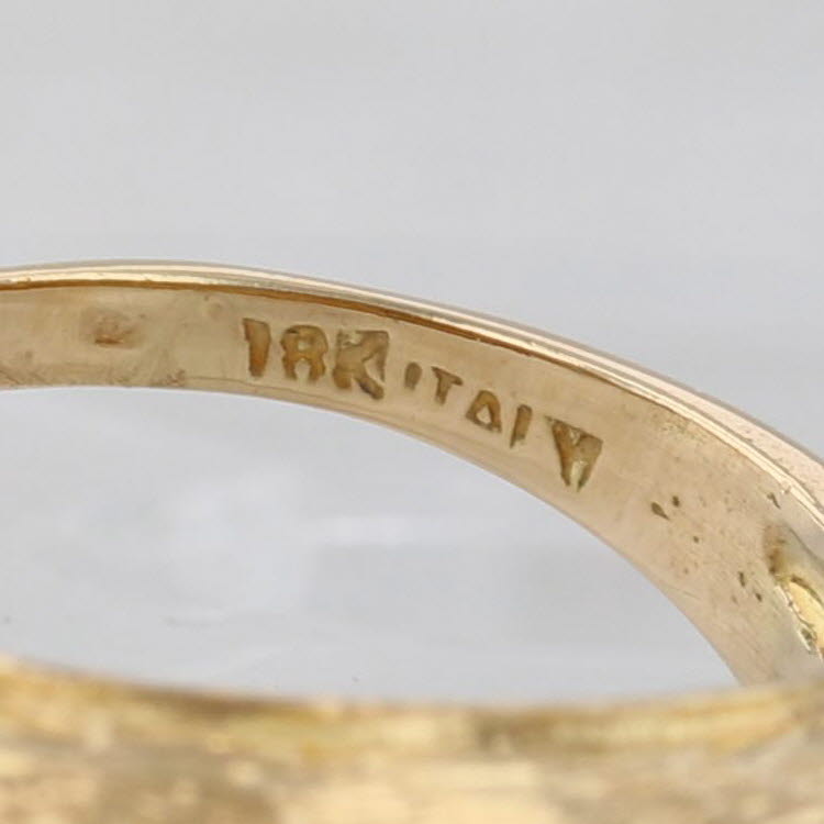 Light Gray 0.14ctw Diamond Ring 18k Yellow Gold Size 4.75 Etched Finish