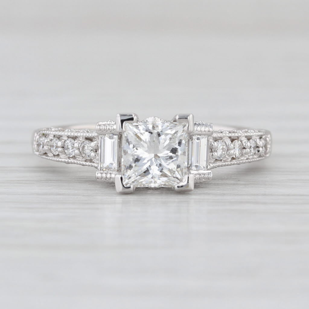 1.65ctw IGI VS1 F Lab Grown Diamond Engagement Ring 18k White Gold Size 6.75