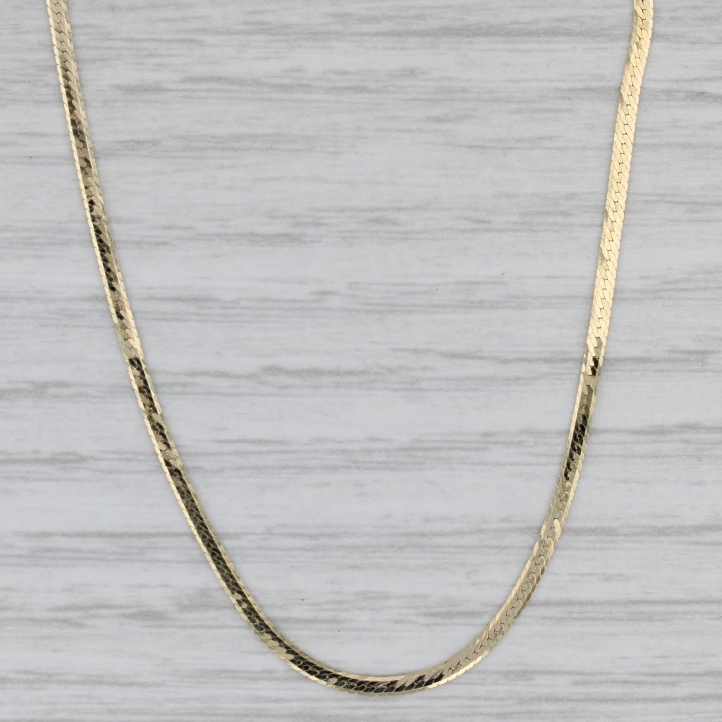 Gray New Herringbone Chain Necklace 18" 1.5mm