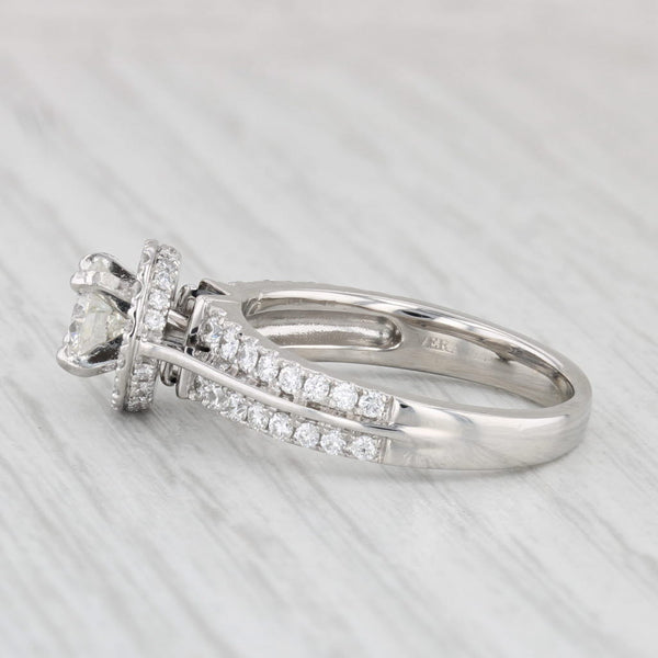 Vera Wang Round Diamond Halo Engagement Ring 14k White Gold Size 7