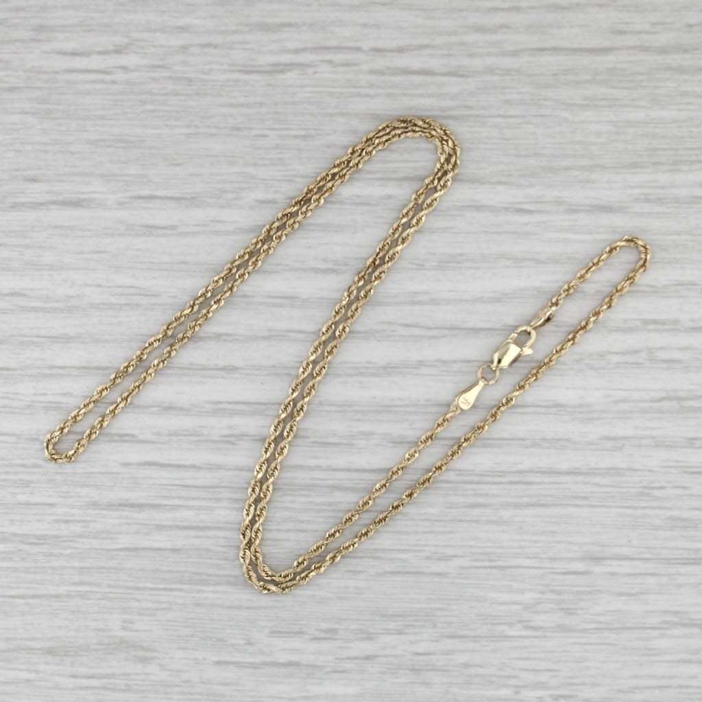 21.75" 2mm Rope Chain Necklace 10k Yellow Gold