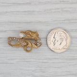Art Nouveau Cultured Baroque Pearl Dragon Pin 10k Yellow Gold Antique Brooch