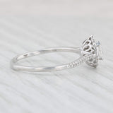 Light Gray 0.32ctw Teardrop Diamond Halo Engagement Ring 10k White Gold Size 9.75 Pear