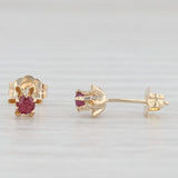 Light Gray 0.20ctw Ruby Solitaire Buttercup Earrings 14k Yellow Gold