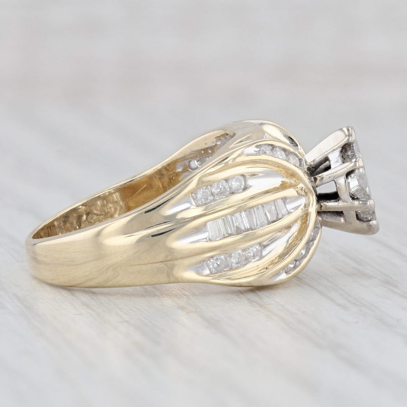 Light Gray 0.82ctw Diamond Simulant Engagement Ring 14k Gold Size 7 Marquise