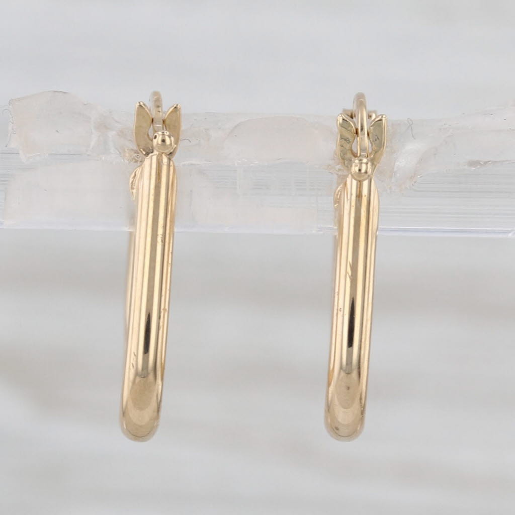 Small Triangle Hoop Earrings 18k Yellow Gold Snap Top Hoops