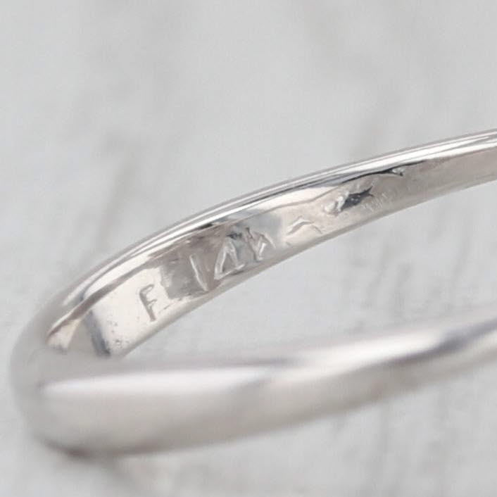 0.83ctw Diamond Cluster Flower Engagement Ring 14k White Gold Size 3.75