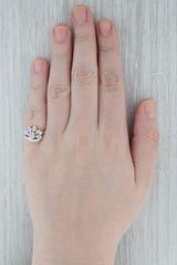 0.20ctw Diamond Flower Ring 14k White Gold Size 6