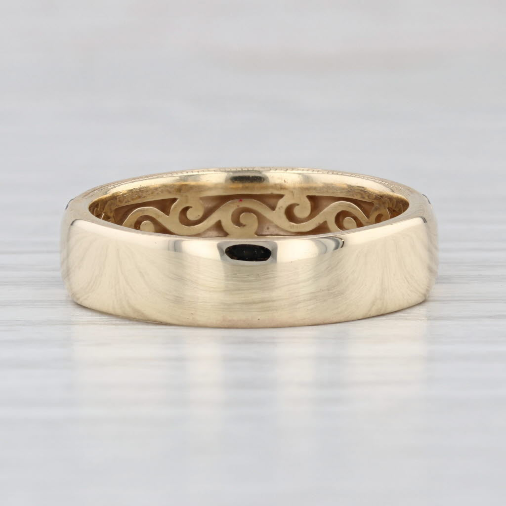 Neil Lane 0.50ctw Black Diamond Ornate Etched Ring 14k Yellow Gold Wedding Band