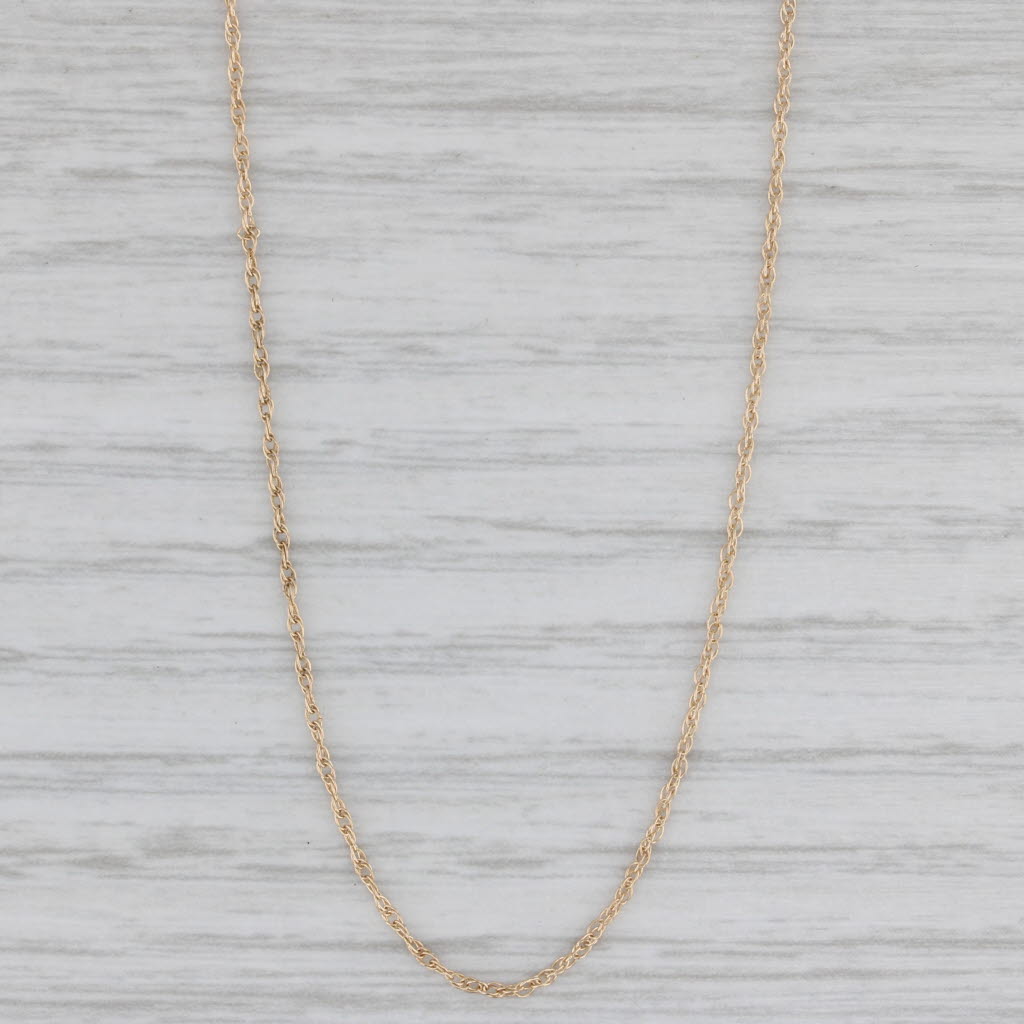 Gray 18" 0.9mm Rope Chain Necklace 14k Yellow Gold