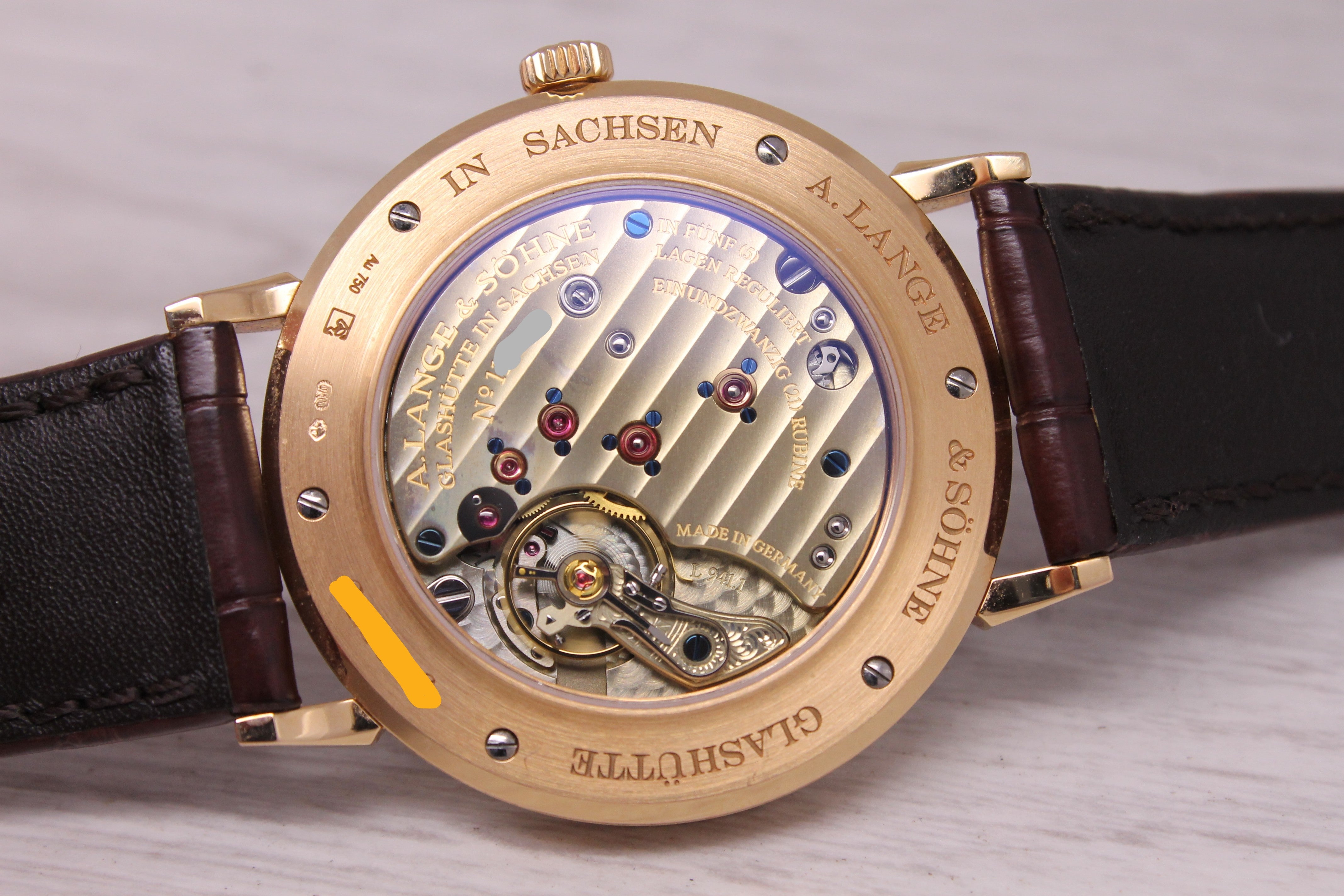 A.Lange & Sohne Saxonia 216.033 Boutiqe Ed 18k Rose Gold 37mm Watch L941.1