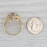 0.64ctw Ruby Diamond Halo Ring 14k Yellow Gold Size 6