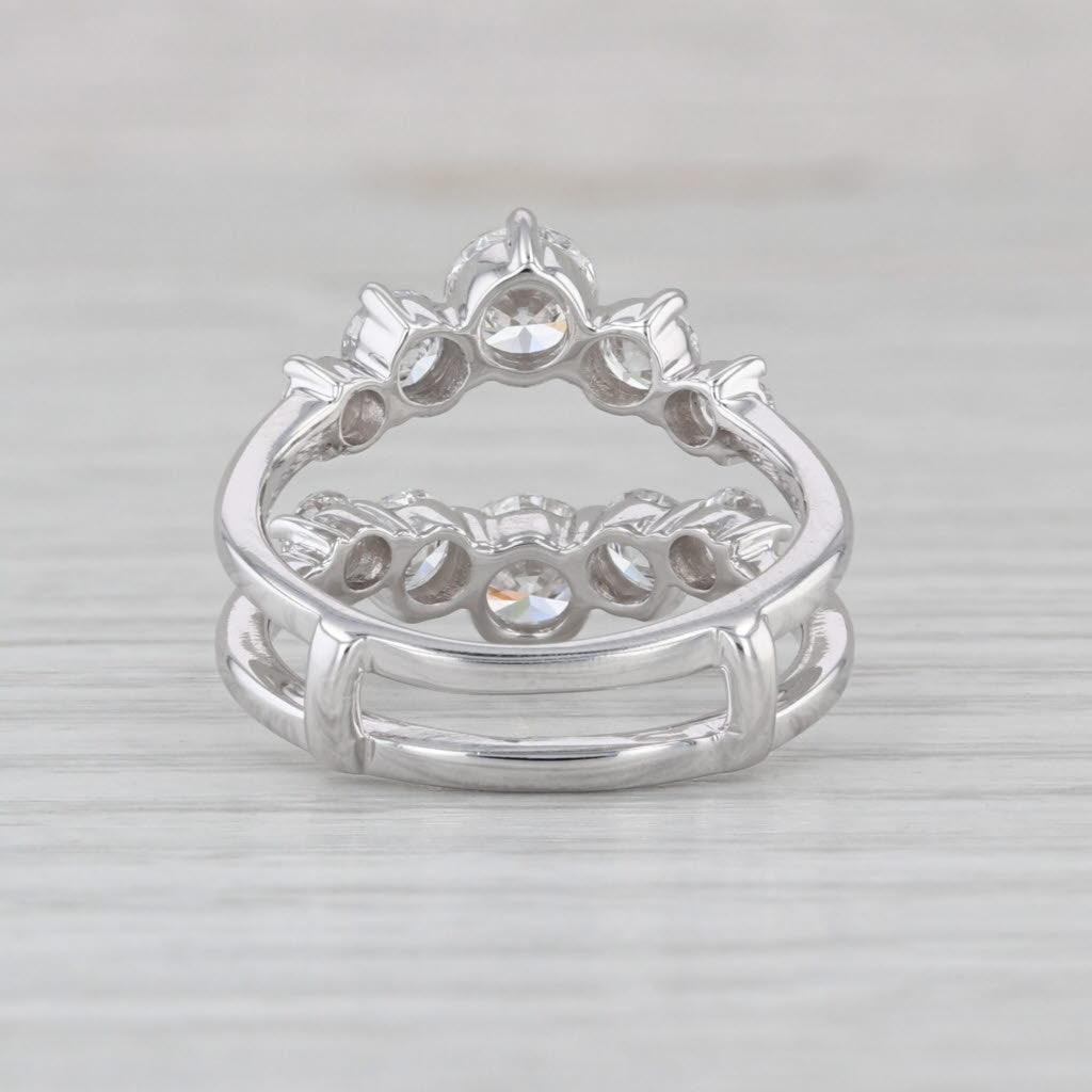1.95ctw Lab Created Diamond Ring Jacket Guard Enhancer Wedding Bridal 14k Gold