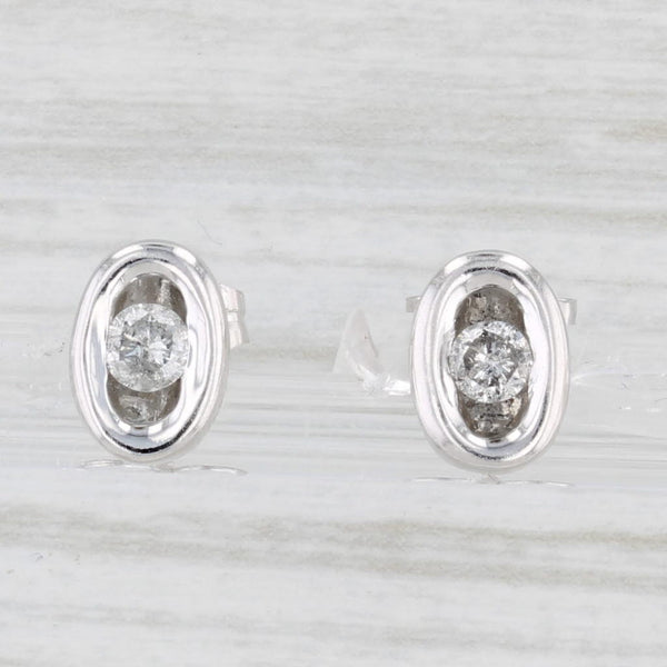 0.28ctw Round Diamond Solitaire Stud Earrings 10k White Gold