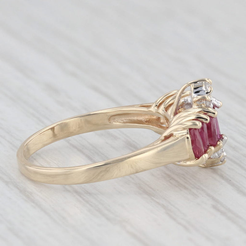 0.65ctw Ruby Ring Diamond Accents 10k Yellow Gold Size 6