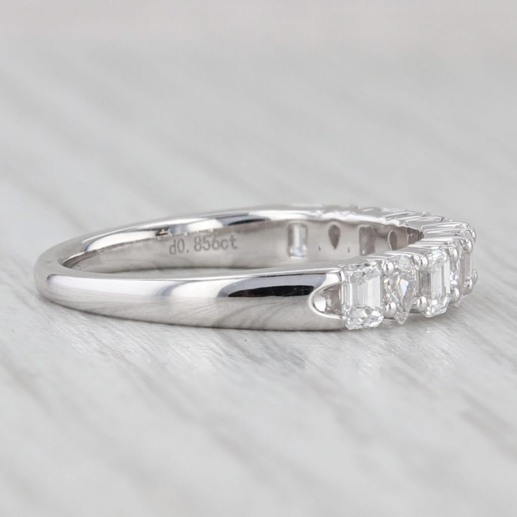 Light Gray New 0.85ctw Diamond Wedding Band 14k White Gold Stackable Anniversary Ring 6.5