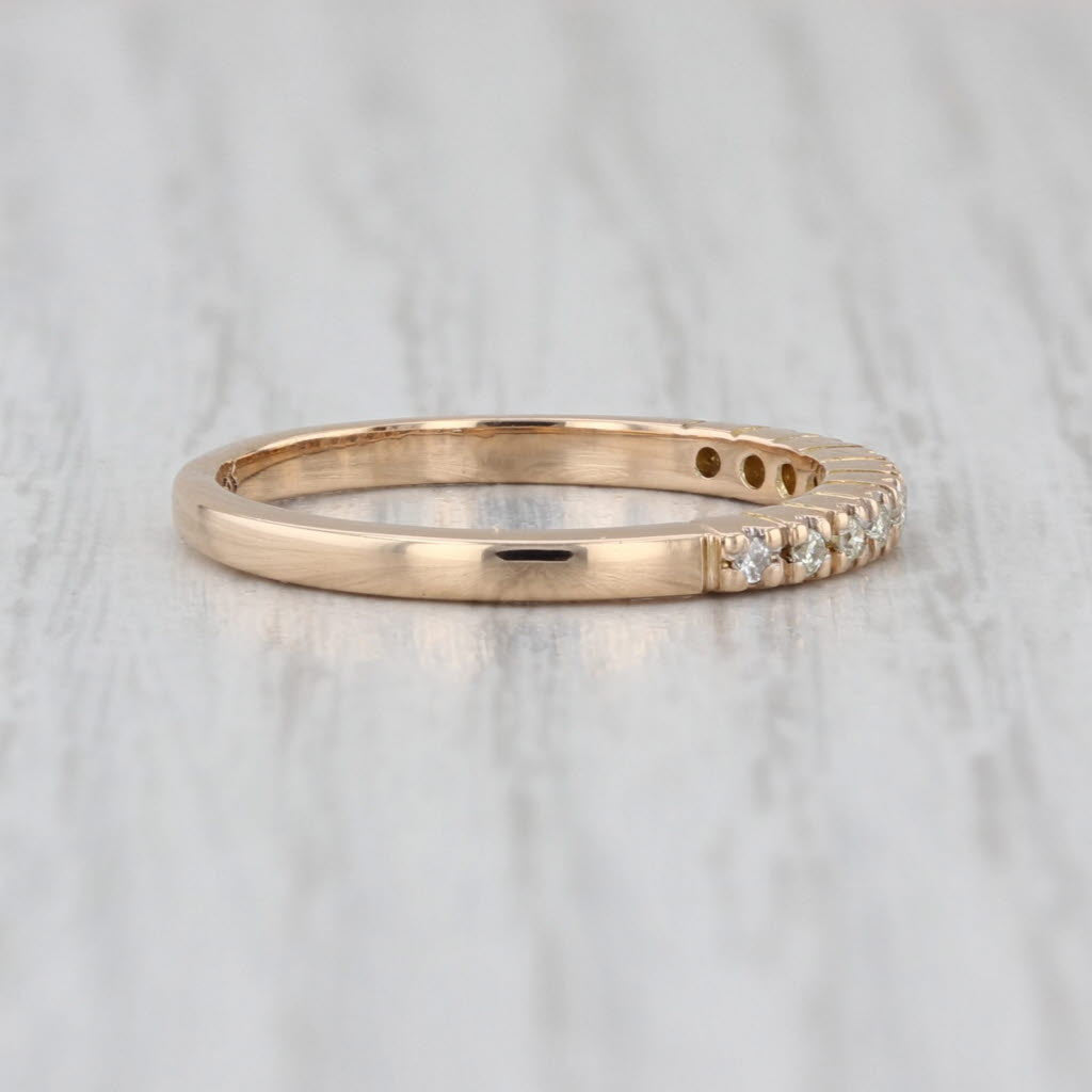 Diamond Wedding Band 14k Yellow Gold Stackable Size 6 Ring