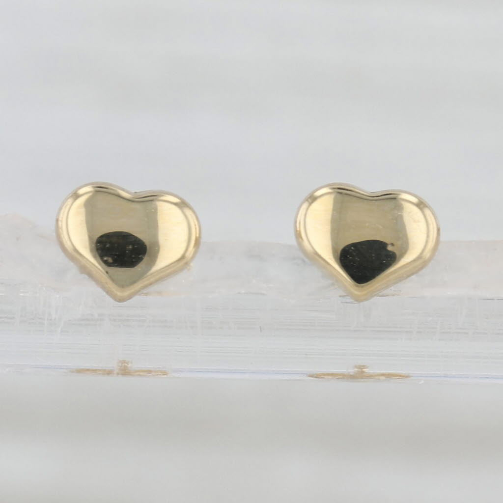 New Roberto Coin Heart Stud Earrings 18k Yellow Gold Small Studs