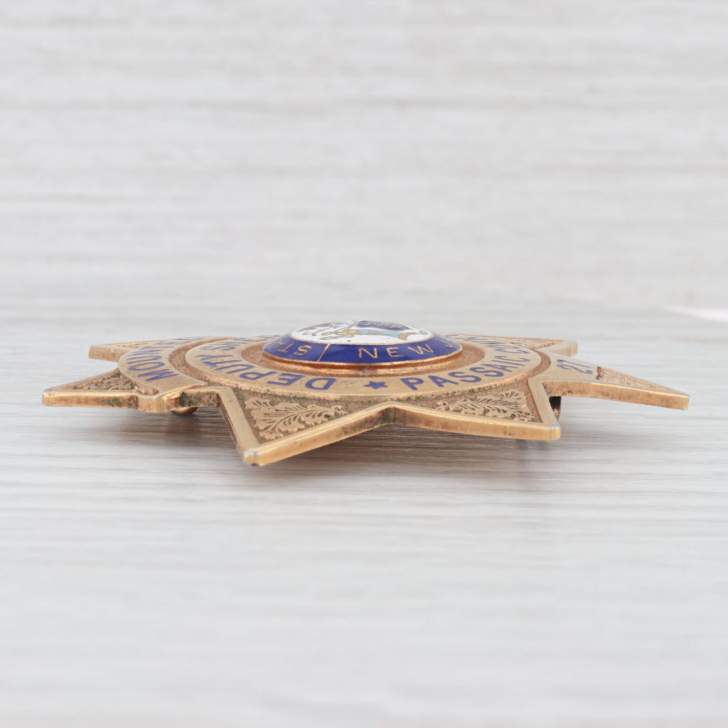 Light Gray Vintage Decommissioned Obsolete Mounted Deputy Sheriff Passaic County Badge