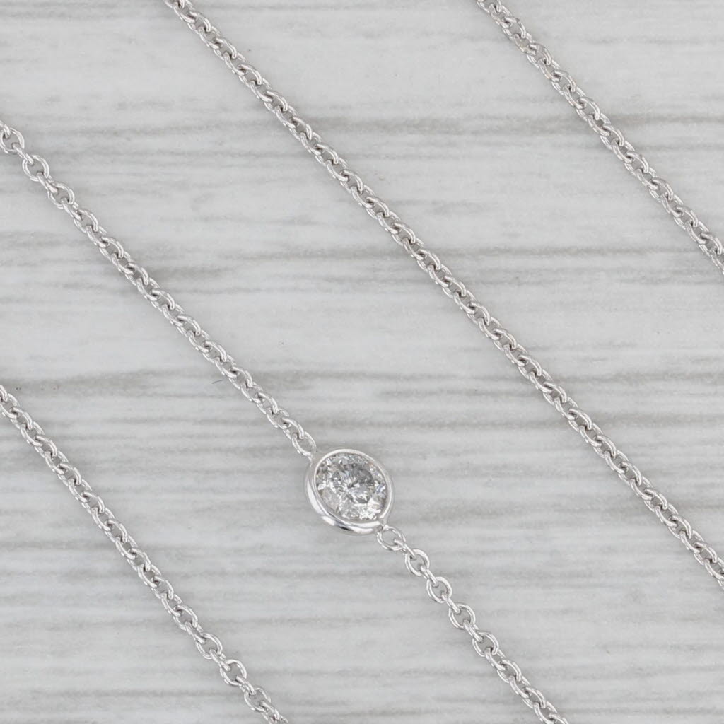 Gray New 1.15ctw Diamond By The Yard Station Necklace 14k White Gold Adjustable Chain