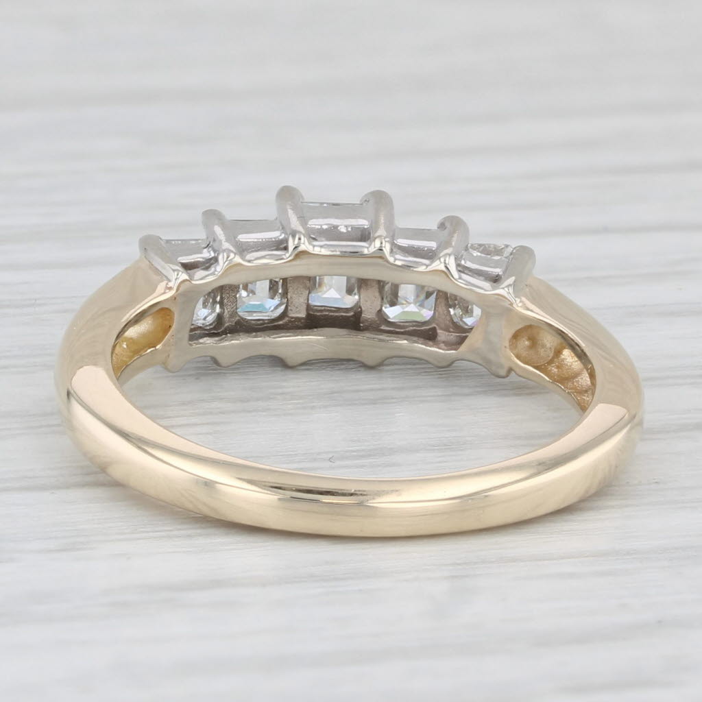 Light Gray 0.92ctw Diamond Ring 14k White Yellow Gold Size 6.5 Engagement