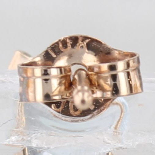 1.18ctw Oval Blue Topaz Stud Earrings 10k Yellow Gold Solitaire Studs