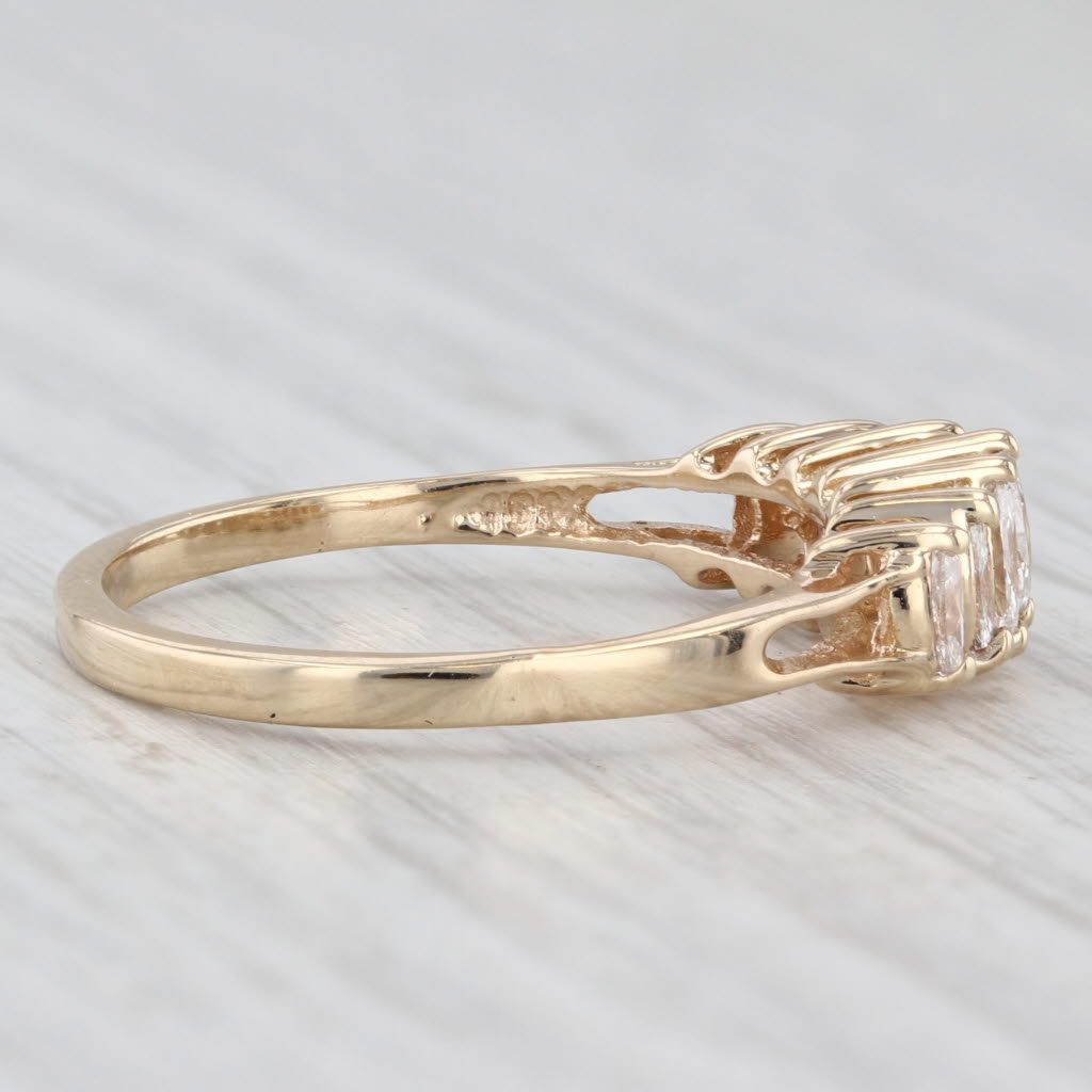 Light Gray 0.49ctw Diamond Rooftop Tiered Pyramid Ring 14k Yellow Gold Stackable Size 8.75
