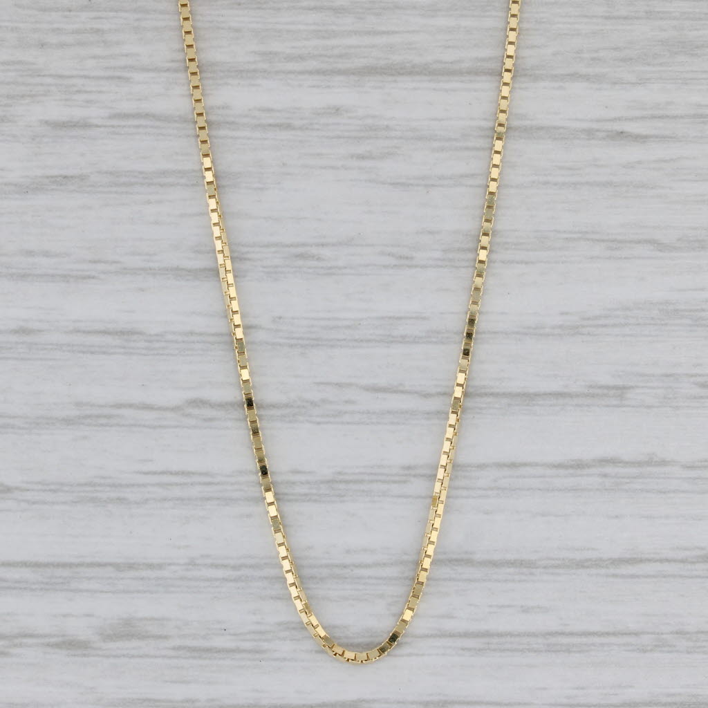 Gray New Box Chain Necklace 10k Yellow Gold 20" 0.9mm