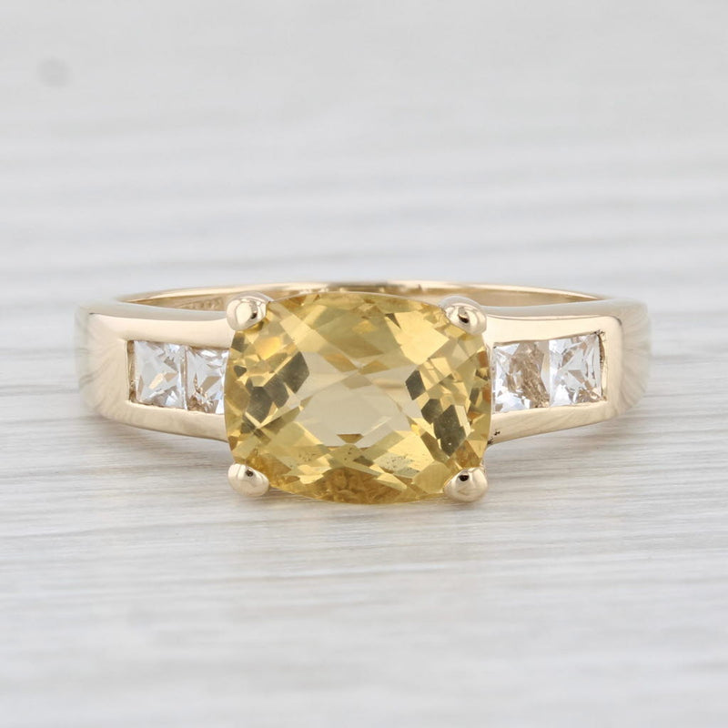 2.75ctw Yellow Heliodor White Goshenite Ring 14k Yellow Gold Size 8