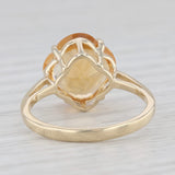 4ct Cushion Citrine Solitaire Ring 10k Yellow Gold Size 6.25