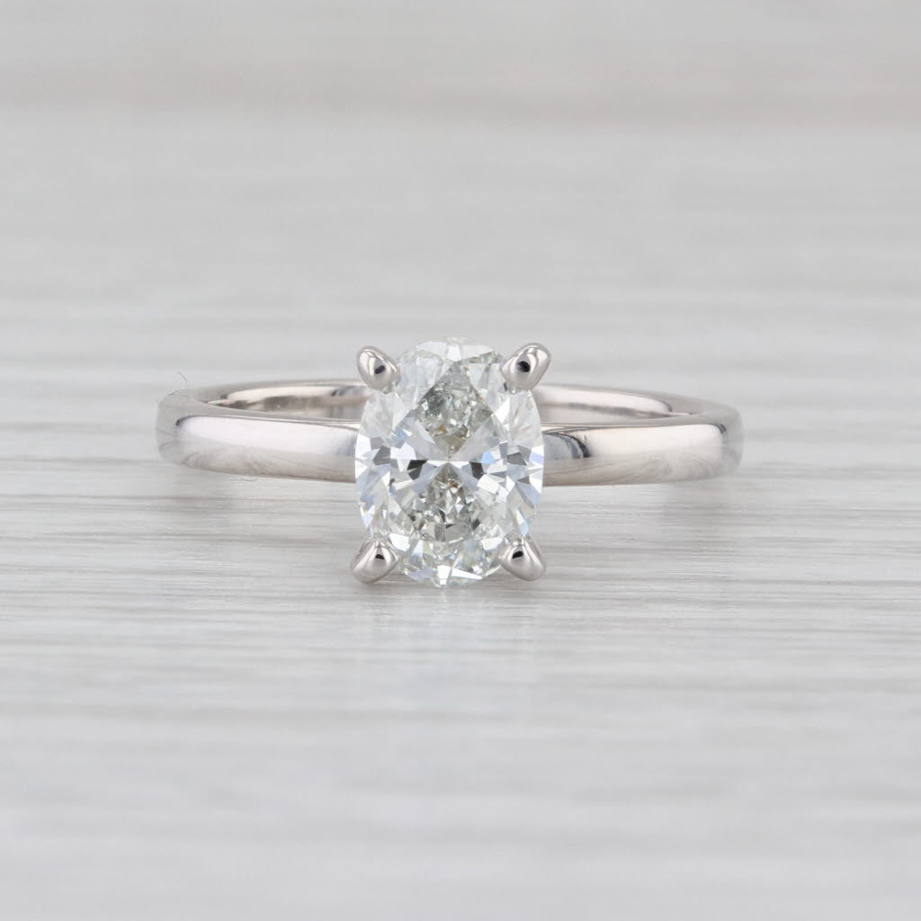 GIA 1.29ct Oval Diamond Solitaire Engagement Ring 14k White Gold Size 7