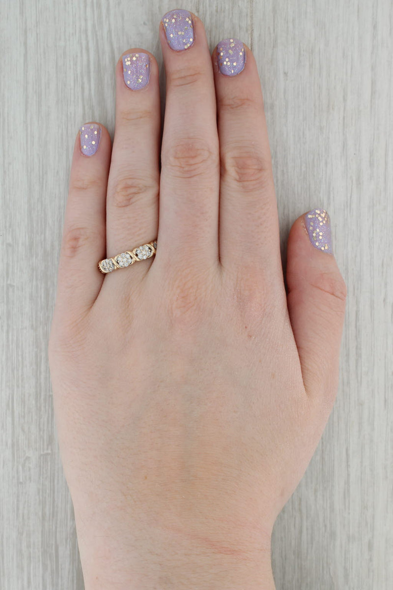 Dark Gray 0.50ctw Diamond Clusters Ring 10k Yellow Gold Size 10.25 Wedding Anniversary