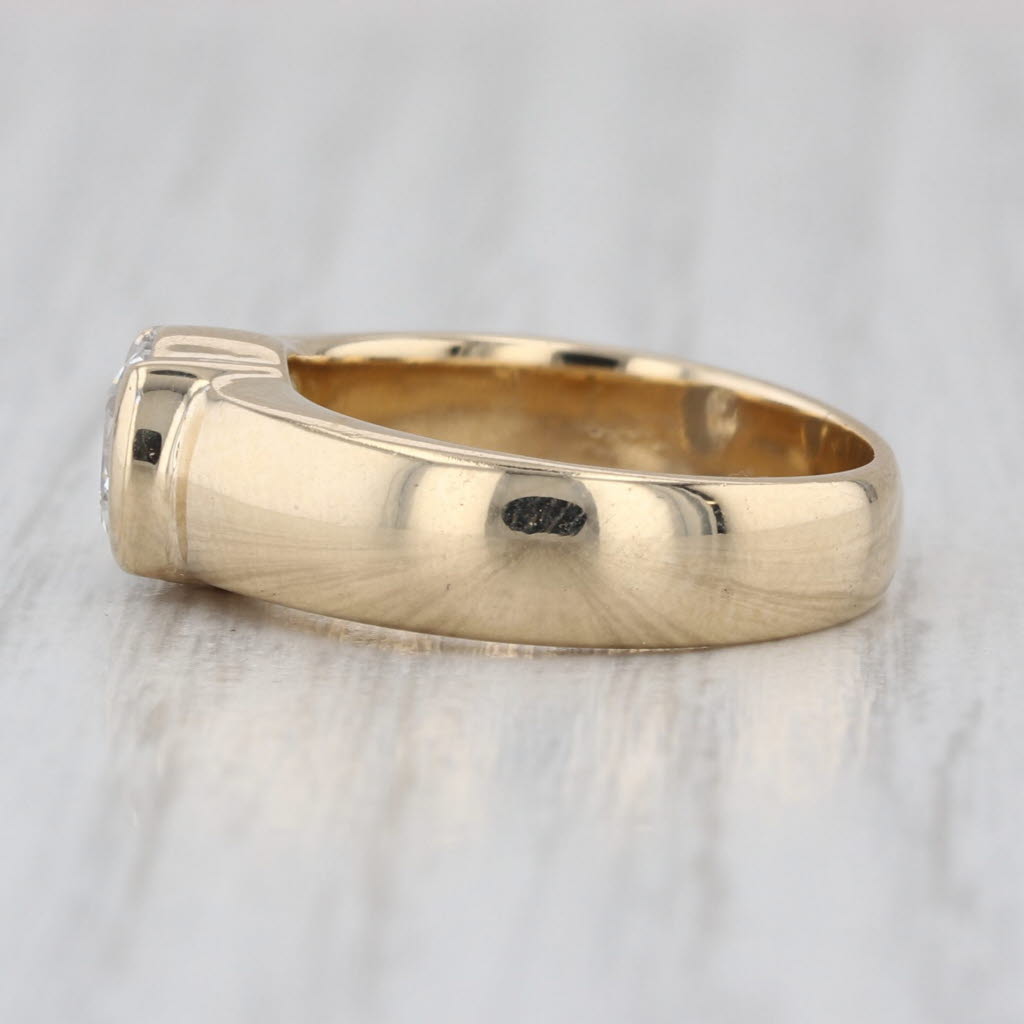 0.91ct Round Diamond Solitaire Engagement Ring 14k Yellow Gold Size 5.25