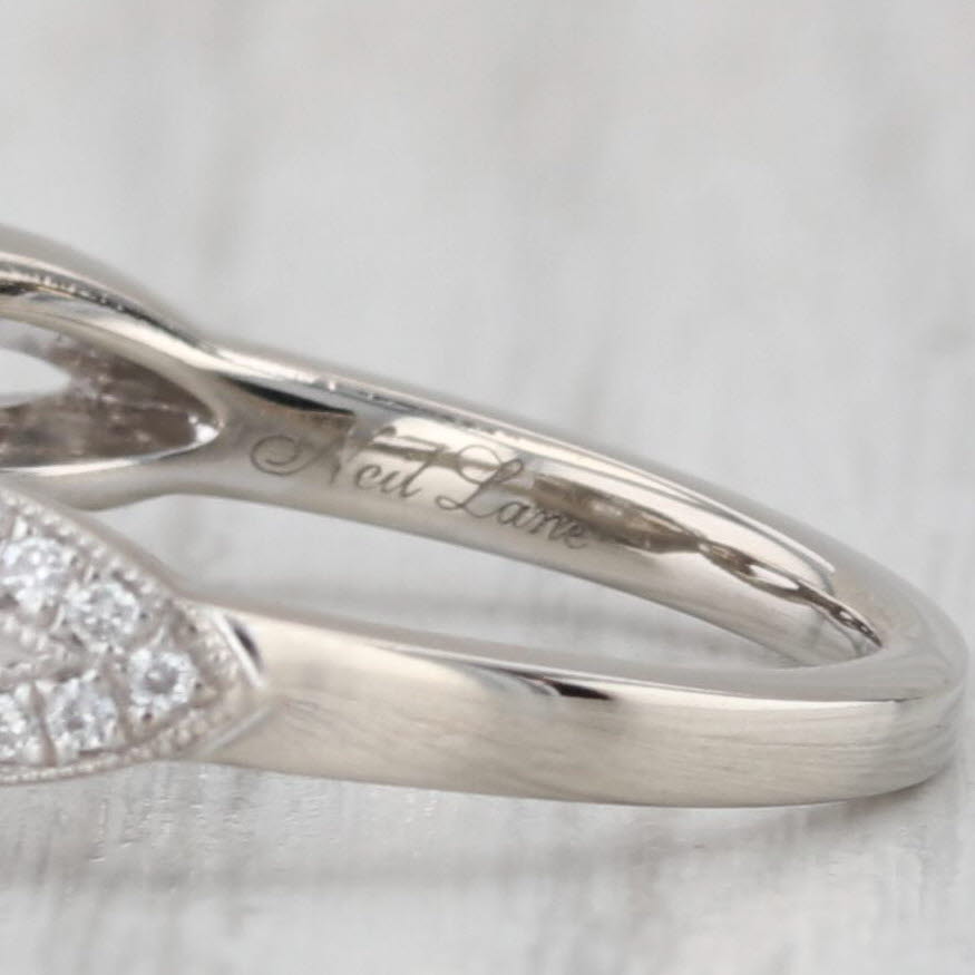 Neil Lane 0.37ctw Diamond Halo Engagement Ring 14k White Gold Size 6.75