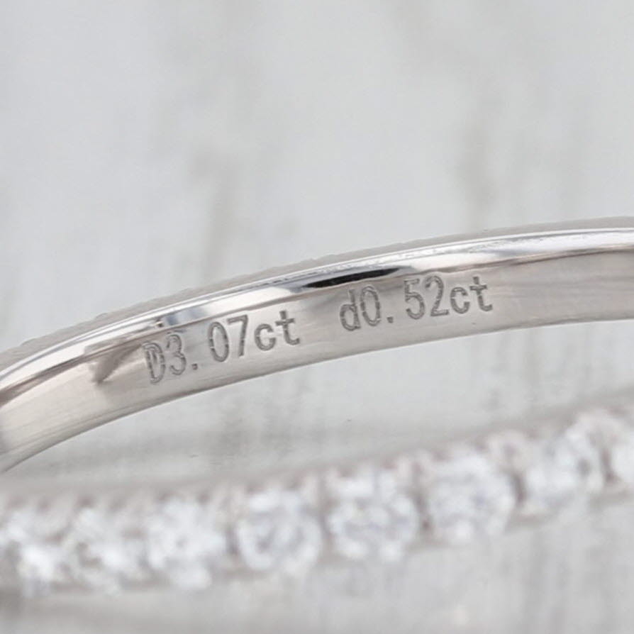 New IGI 3.59ctw Emerald Cut Lab Grown Diamond Engagement Ring 14k White Gold