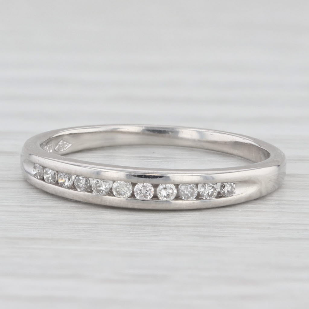 Light Gray 0.20ctw Diamond Wedding Band 950 Platinum Stackable Anniversary Ring