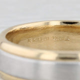 Gray 2-Toned Wedding Band Size 8.5 Platinum 18k Gold Ring