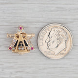 Triangle Fraternity 14k Yellow Gold Opal Ruby Pin Engineering STEM