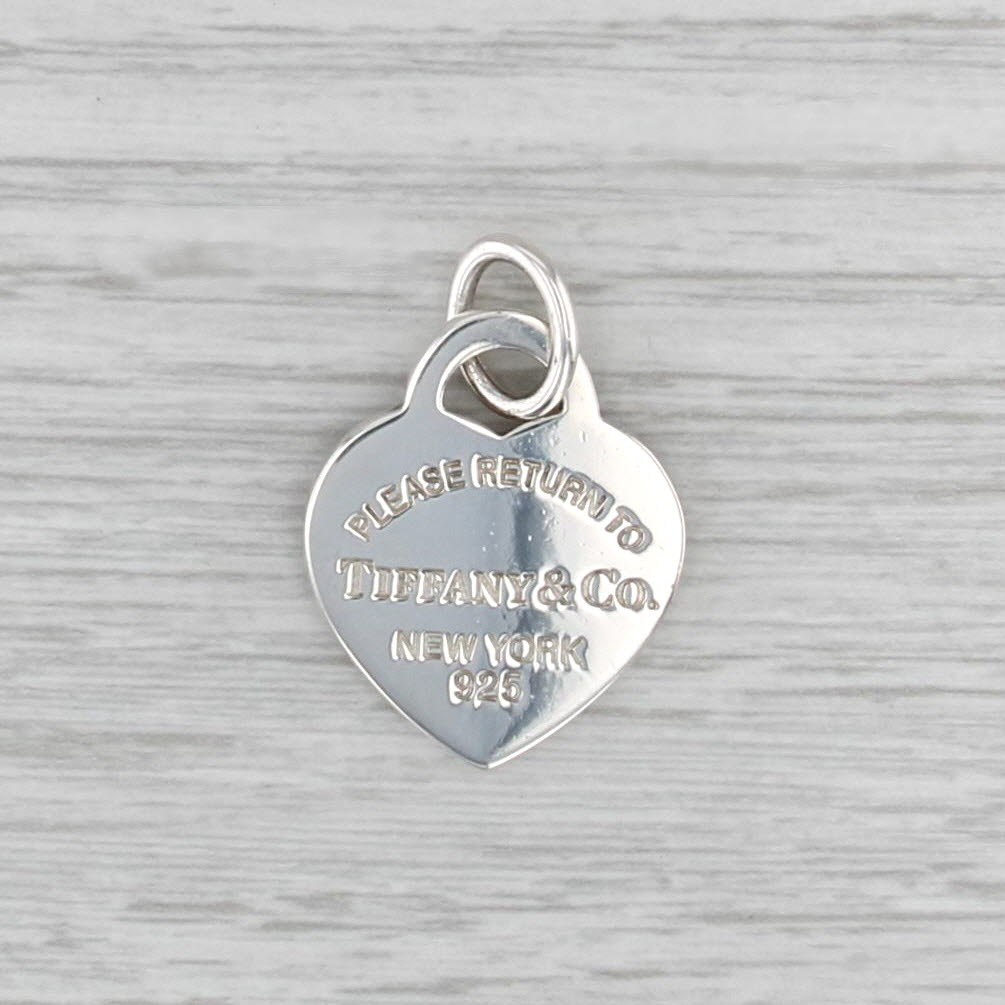 Engravable Return to Tiffany Heart Lock ID Tag Charm Sterling Silver T & Co