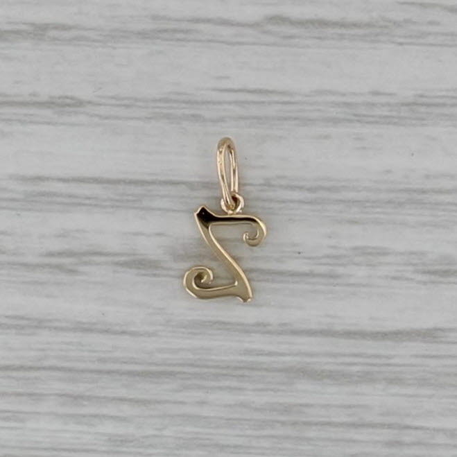 Letter Initial "Z" Charm 18k Yellow Gold Letter Pendant