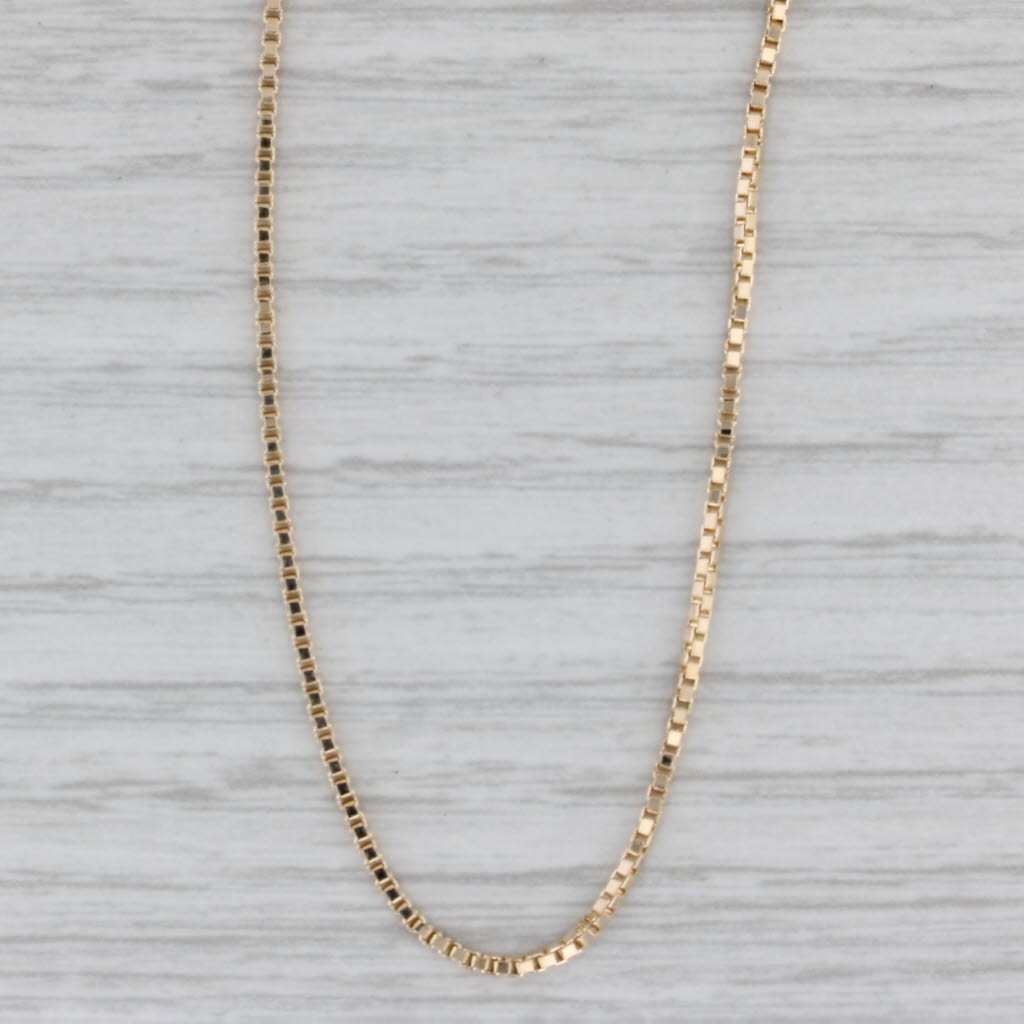 Gray 19.75" Box Chain Necklace 14k Yellow Gold 1.1mm