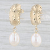 Cultured Pearl Drop Earrings 14k Yellow Gold Dangles