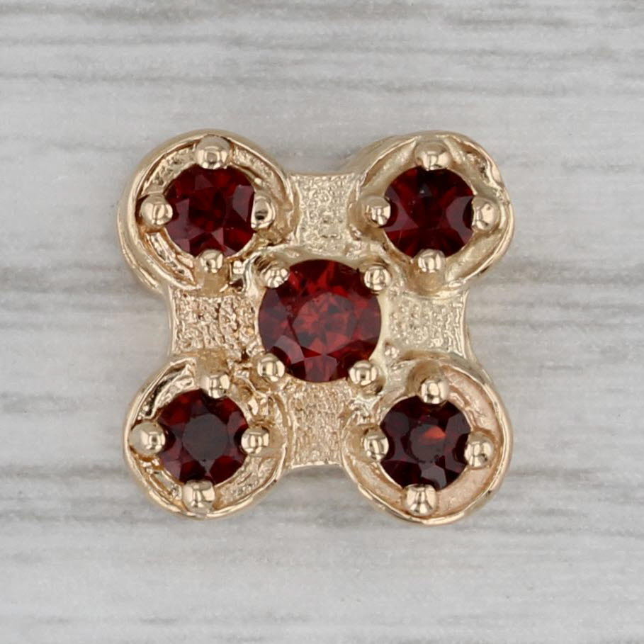 Gray 0.65ctw Garnet Slide Bracelet Charm 14k Yellow Gold Vintage Old Victoria