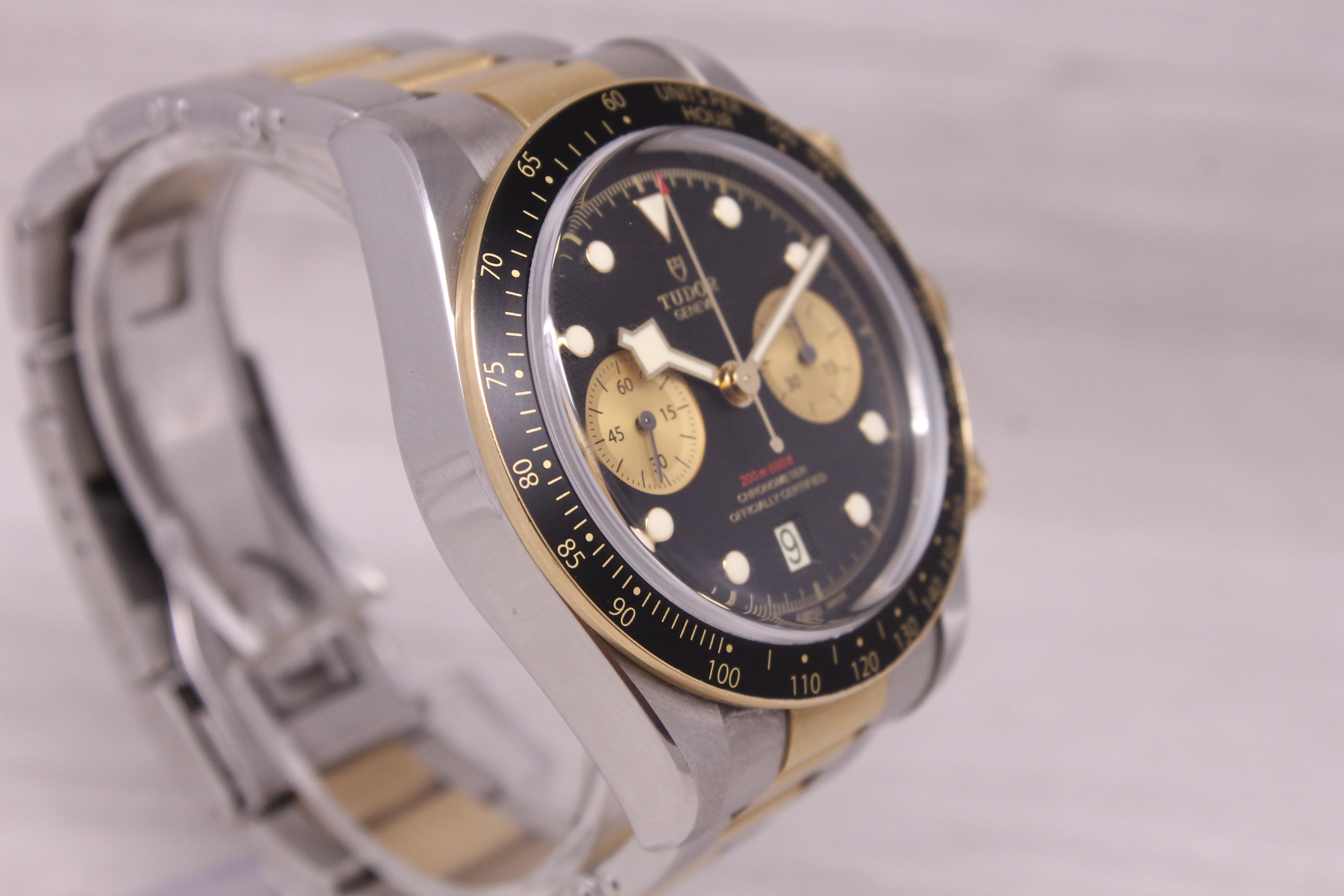 Tudor Black Bay Chrono S&G Mens 41mm Automatic Chronograph Watch Box Card
