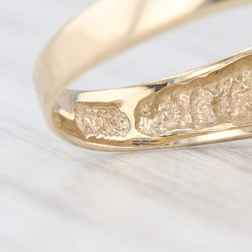 Light Gray 0.76ctw Blue Sapphire Diamond Contoured Multiband Ring 14k Yellow Gold Size 6.75