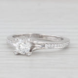 0.70ctw Round Diamond Engagement Ring 18k White Gold Size 6.25 Euro Shank