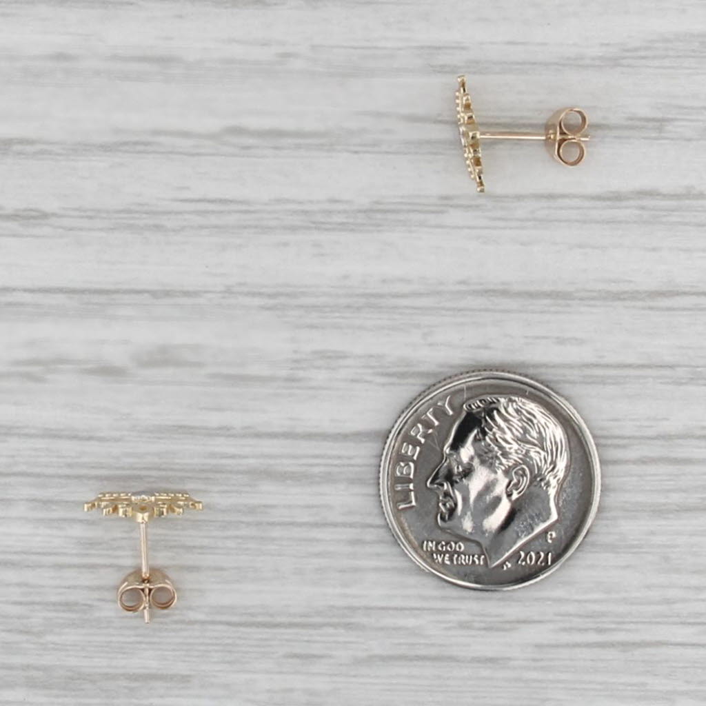 Disney Frozen Crown Stud Earrings 10k Yellow White Gold Studs